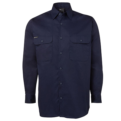 JB's Cotton Drill L/S Shirt Navy Blue