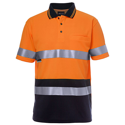 JB's Cotton Drill S/S Shirt  Orange Navy Tape