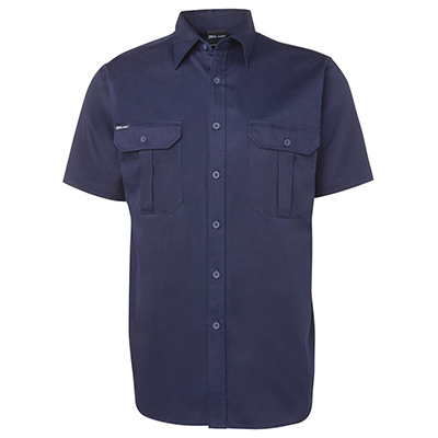 JB's Cotton Drill S/S Shirt Navy Blue