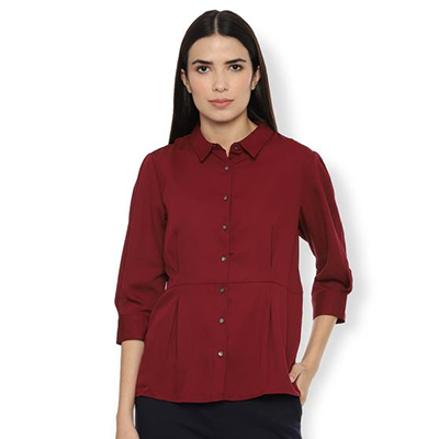 Lilly Kelly Ladies Maroon S/S Shirt