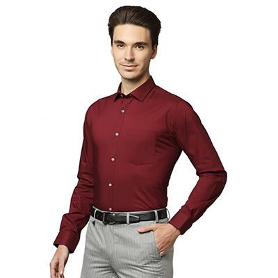 Lilly Kelly Men Maroon L/S Shirt