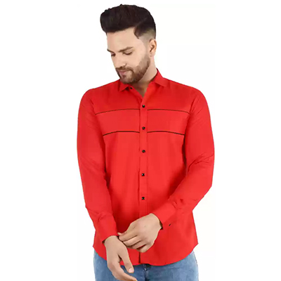 Lilly Kelly Men Red L/S Shirt