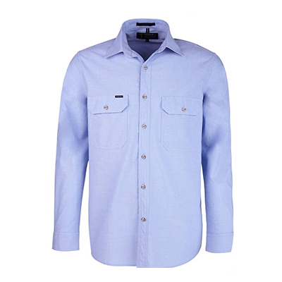 Pilbara Men Chambray Shirt L/S Blue S-RMPC007