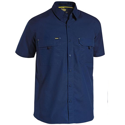 Redaa Cotton Drill S/S Shirt Navy Blue