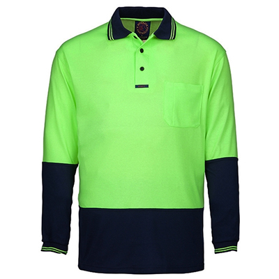 Ritemate -Hi Viz Polo Shirt L/S Yellow Navy RM2346