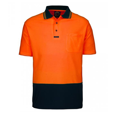 Ritemate -Hi Viz Polo Shirt S/S Orange Navy RM2346S