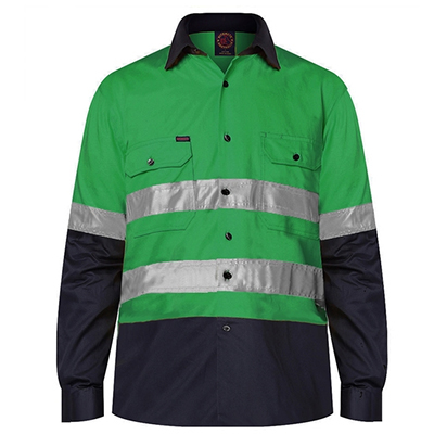 Ritemate Emerald Navy L/S Shirt With 3M Tape RM1050R